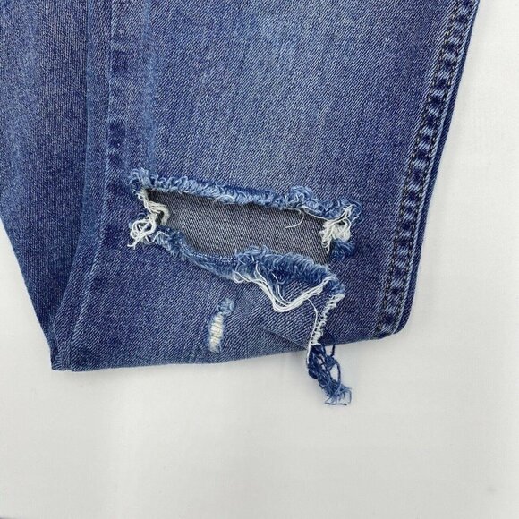 Free People Sz 25x26 Ripped Fray Raw Hem Skinny Jeans - Picture 6 of 8
